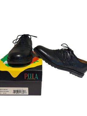 PULA Roberta Croc Embossed Leather Oxford Lace-Up Shoes Academia Women's 12 A2